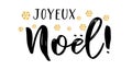 Joyeux Noel quote in French as logo or header. Translated Merry Christmas. Celebration Lettering for poster, card