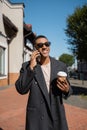 joyful african american man in stylish Royalty Free Stock Photo