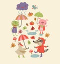 Joyful autumn Cute autumn background Royalty Free Stock Photo