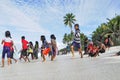 Joyful beach fun in the Maldives