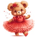 Joyful bear ballet clipart