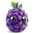 Joyful blackberry character with a cute smile