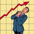 Joyful businessman growth chart