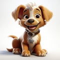 Joyful Cartoon Puppy dog with Big Eyes.