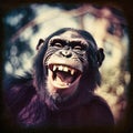 Joyful Chimp: A Portrait of a Laughing Chimpanzee - generative ai