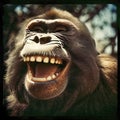 Joyful Chimp: A Portrait of a Laughing Chimpanzee - generative ai