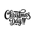 Joyful Christmas Day Calligraphy, typography silhouette illustration Royalty Free Stock Photo
