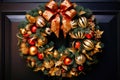 Joyful Christmas Door Wreath - Generative AI