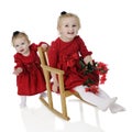 Joyful Christmas Sisters Royalty Free Stock Photo