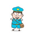 Joyful Cute Postman Laughing Face