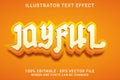 JOYFUL 3d -Editable text effect Royalty Free Stock Photo