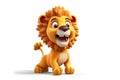 Joyful 3D Lion Cartoon Transparent Background, AI