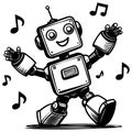Joyful Dancing Robot Royalty Free Stock Photo