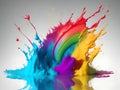 Joyful Delight: Enchanting Rainbow Splash Visuals