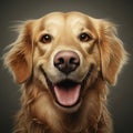 Joyful And Detailed Golden Retriever Dog Portrait In Zbrush Style