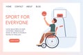 Joyful disabled man in wheelchair playing basketball. Adaptive sports