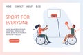 Joyful disabled people in wheelchair playing basketball. Royalty Free Stock Photo