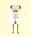 Joyful Doctor Laughing Face and Hand Gesture Vector