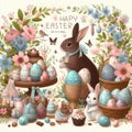 Joyful easter wishes: a bountiful bouquet of eggs, blooms, and bunnies!