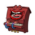 Joyful Emoji character emotion piano musical instrument