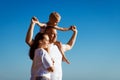 Joyful family having fun on summer vacation