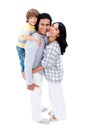 Joyful family hugging each other Royalty Free Stock Photo