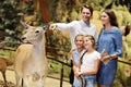 Joyful family in nature museum