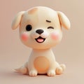 Joyful Figurine A Doglike Character With Distinct Facial Features and Excited Expression Against a Plain Background Royalty Free Stock Photo