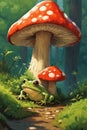 Joyful Fungi The Happy Mushroom Royalty Free Stock Photo