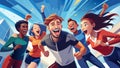 Joyful Group of Runners Celebrating After a Successful Race Royalty Free Stock Photo