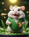 Wealthy Hamster with Bitcoin AI Generative