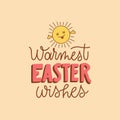 Joyful Happy Easter colorful hand drawn lettering