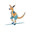Joyful Kangaroo in Slacklining Royalty Free Stock Photo