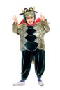 Joyful kid in a dragon costume Royalty Free Stock Photo