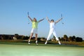 Joyful lady Golfers Royalty Free Stock Photo