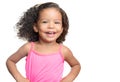 Joyful little girl with an afro hairstyle smiling Royalty Free Stock Photo