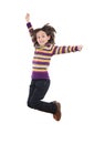 Joyful little girl jumping