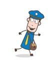 Joyful Mailman Running Vector Illustration