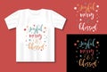 Joyful merry and blessed. Christmas quote. Vector lettering for t shirt, poster, card.