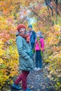 Happy family on a walk Royalty Free Stock Photo