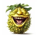 Joyful Moments with Jackfruit: Smiling and Laughing. Generated AI.