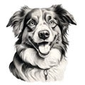 Joyful And Optimistic Animated Border Collie Dog Art