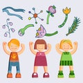 Joyful picture for decorating children`s parties