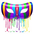 Carnival Mask Rainbow Colors Psychedelic Dripping Paint