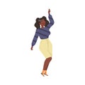 Joyful positive african american girl dancing vector illustration