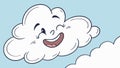 Joyful Raining Cloud with Smiling Face, Weather Fun, vector design Generative AI Royalty Free Stock Photo