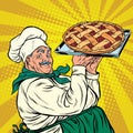 Joyful retro cook berry pie