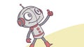 Joyful Robot Character Waving, Friendly AI for Engaging Tech, vector design Generative AI Royalty Free Stock Photo