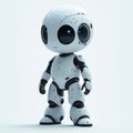 Joyful robot. 3D AI figure, chat bot mascot on a white backdrop, GPT chatbot symbol. Stock, cutting-edge tech