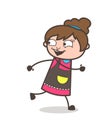 Joyful Running - Beautician Girl Artist Cartoon Vector